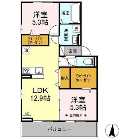 D-room　GRACIA　B棟の物件間取画像